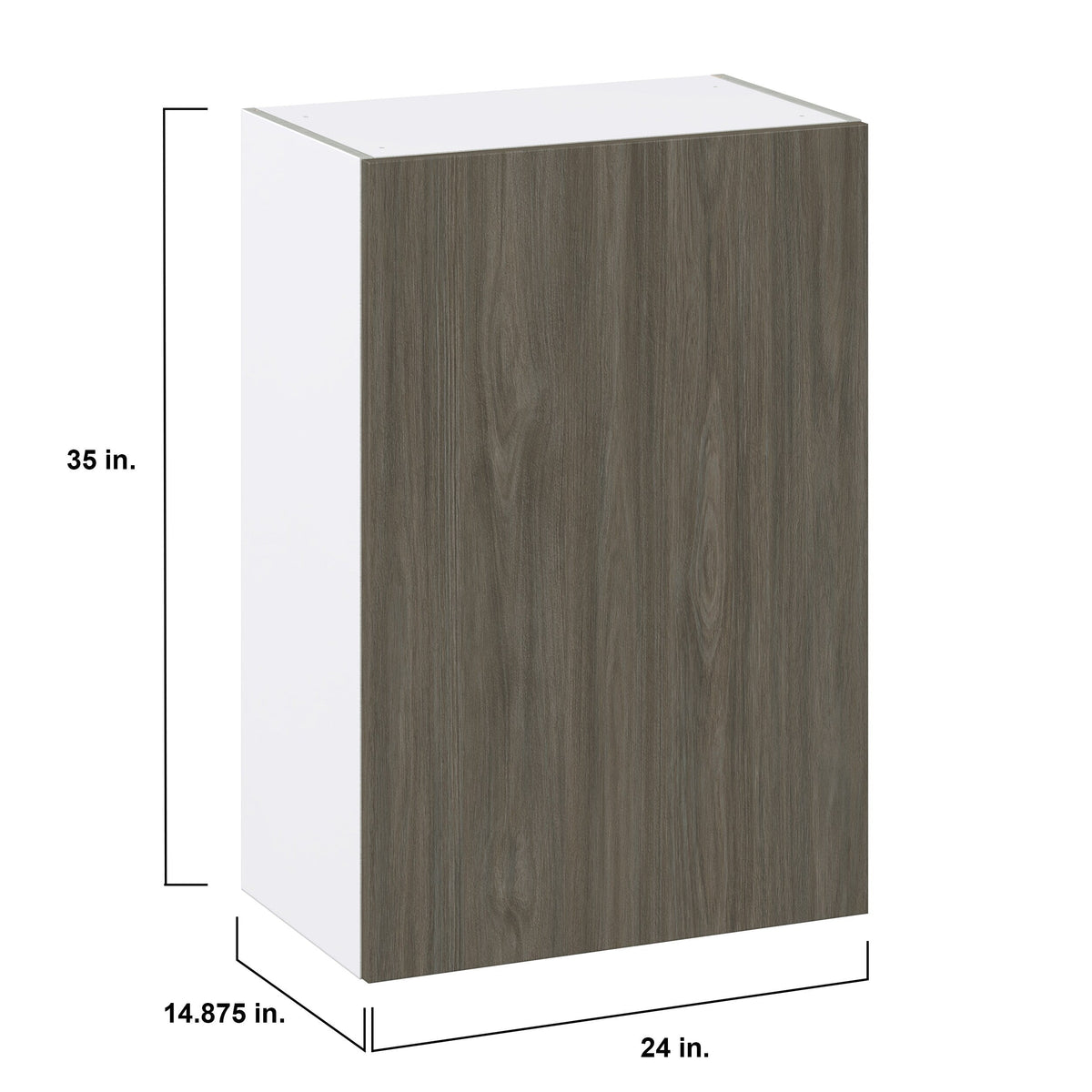 Hugo&Borg Savane 24-in W x 35-in H x 14-in D Textmel Wall Fully Assembled Cabinet (Flat Panel Slab Door Style)