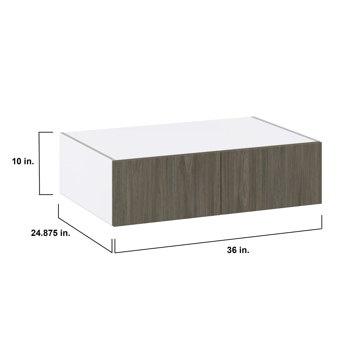 Hugo&Borg Savane 36-in W x 10-in H x 24-in D Textmel Wall Fully Assembled Cabinet (Flat Panel Slab Door Style)