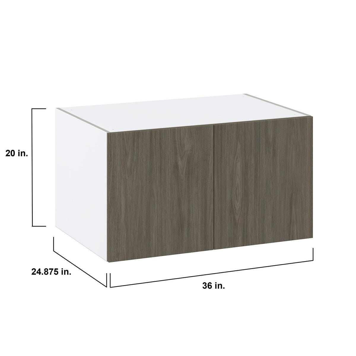 Hugo&Borg Savane 36-in W x 20-in H x 24-in D Textmel Wall Fully Assembled Cabinet (Flat Panel Slab Door Style)