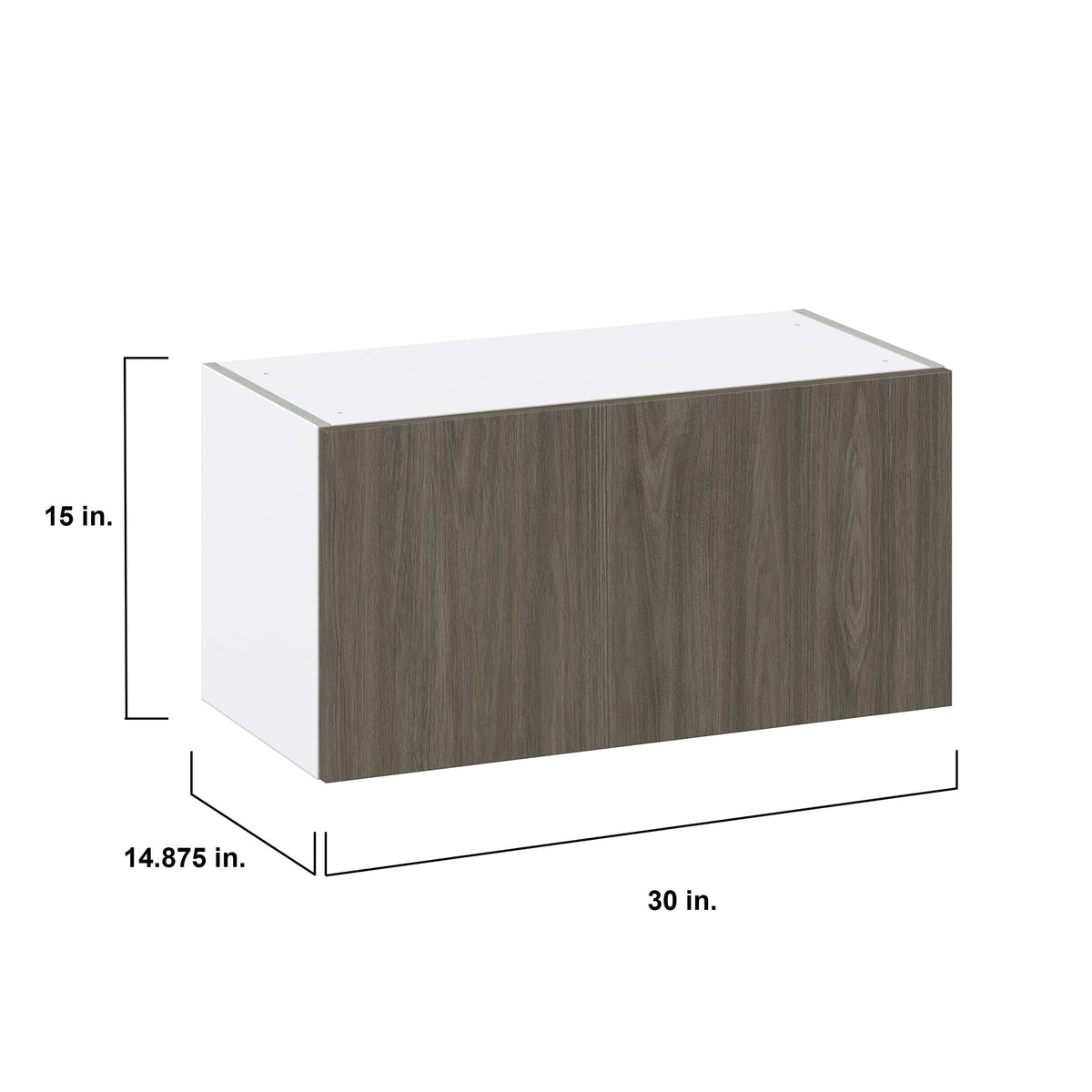 Hugo&Borg Savane 30-in W x 15-in H x 14-in D Textmel Wall Fully Assembled Cabinet (Flat Panel Slab Door Style)