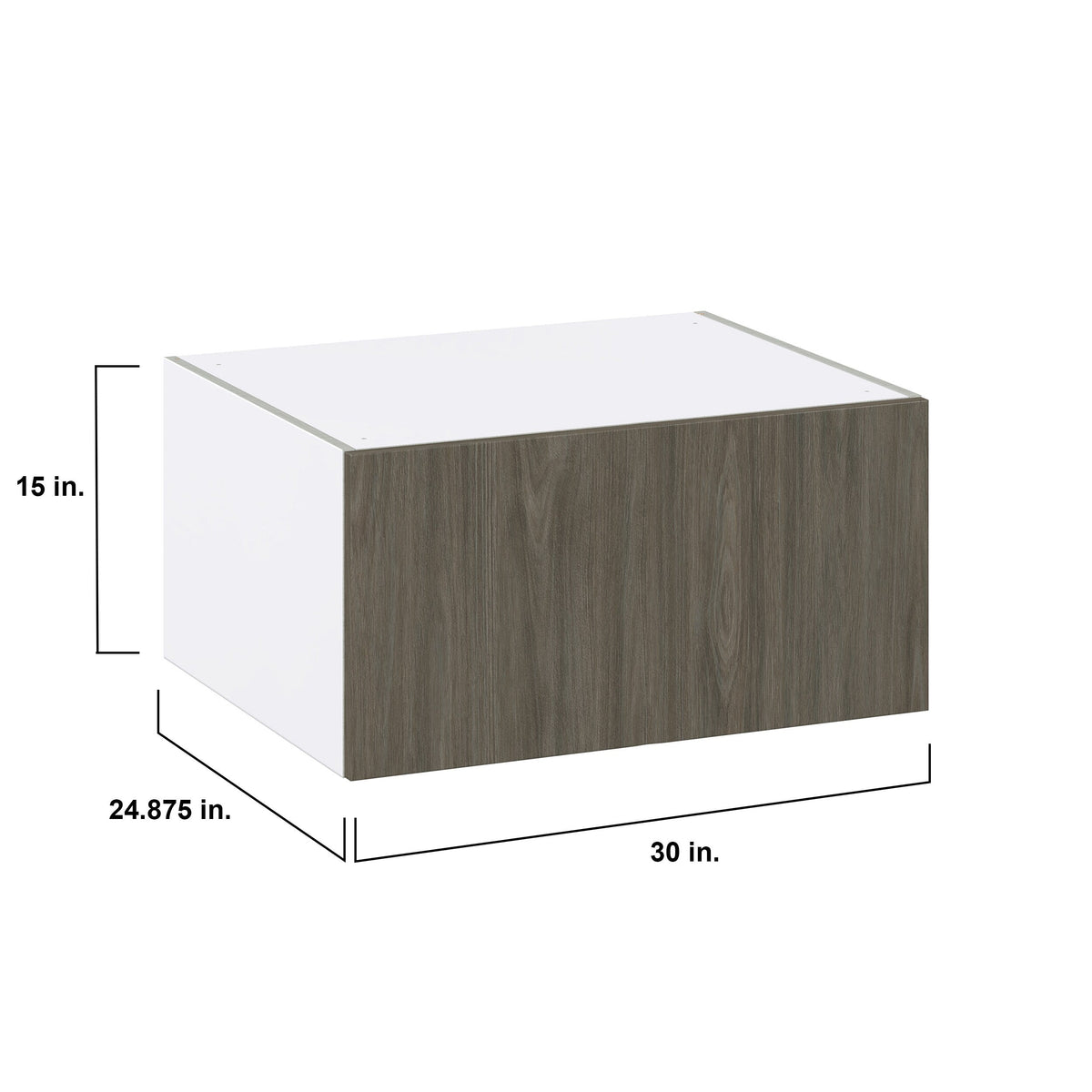 Hugo&Borg Savane 30-in W x 15-in H x 24-in D Textmel Wall Fully Assembled Cabinet (Flat Panel Slab Door Style)