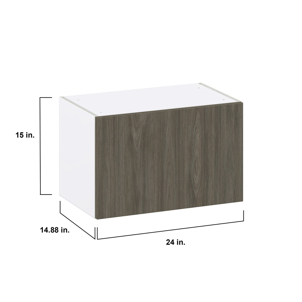 Hugo&Borg Savane 24-in W x 15-in H x 14-in D Textmel Wall Fully Assembled Cabinet (Flat Panel Slab Door Style)