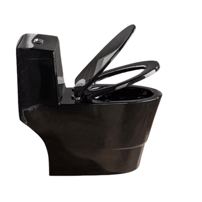WOODBRIDGE Bering 1-Piece 1.0/1.6 GPF High-Efficiency Dual-Flush Elongated WaterSense Toilet, MaP 1000g, Black