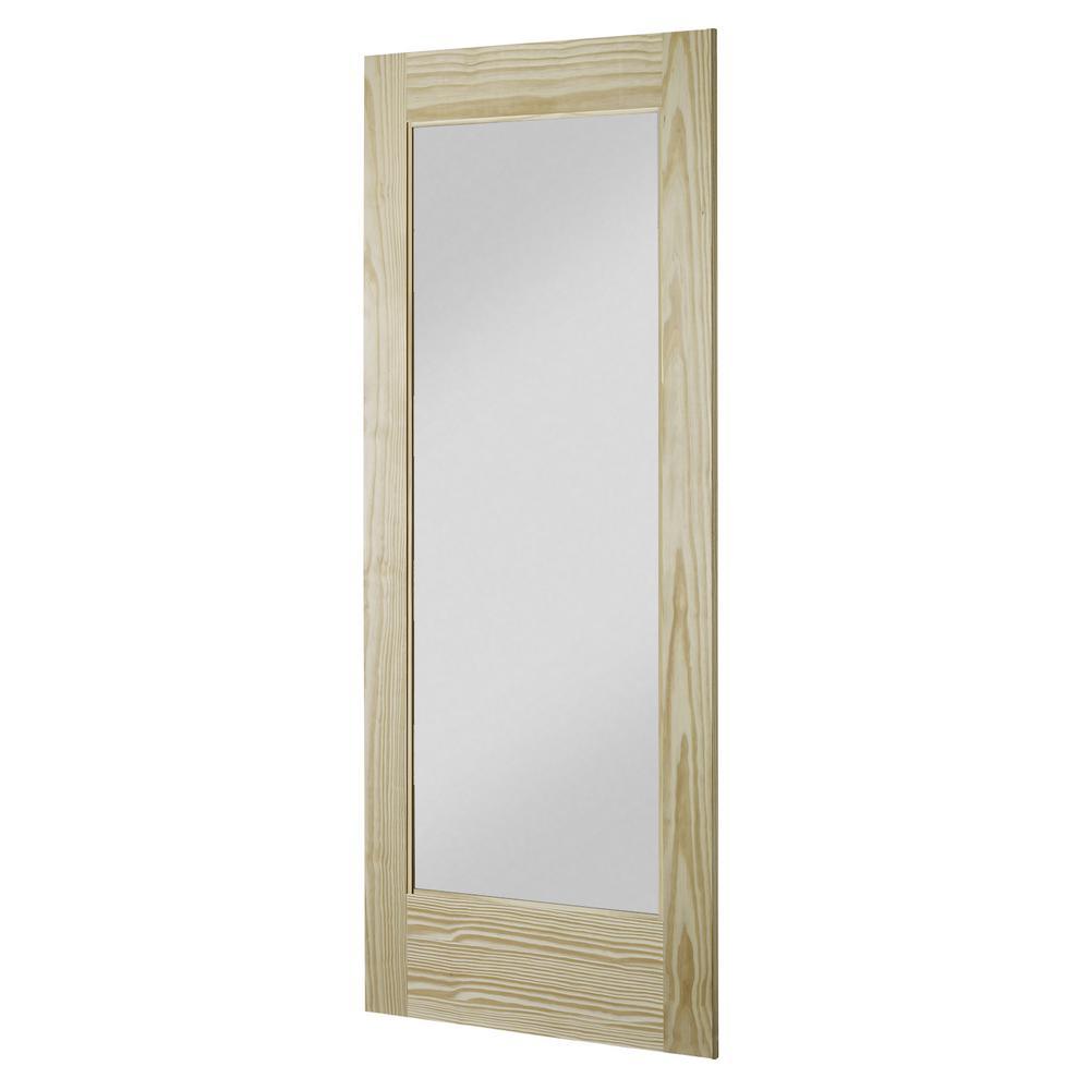 33 in. x 84 in. Unfinished Clear Pine 1-Lite Interior Barn Door Slab - Super Arbor