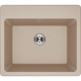 Quartz Classic Perfect Drain Drop-In 25 in. Laundry Sink in White - Super Arbor