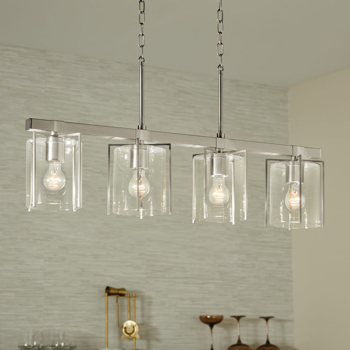 Kichler Birk 4-Light Brushed Nickel Farmhouse Chandelier