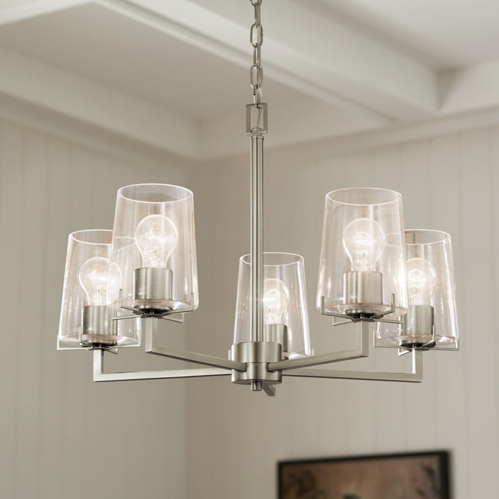 Kichler Birk 5-Light Brushed Nickel Farmhouse Chandelier