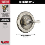 Delta Classic 0.5-in ID Stainless Bathtub/Shower Valve Trim, Single-Handle (T13020-SS)