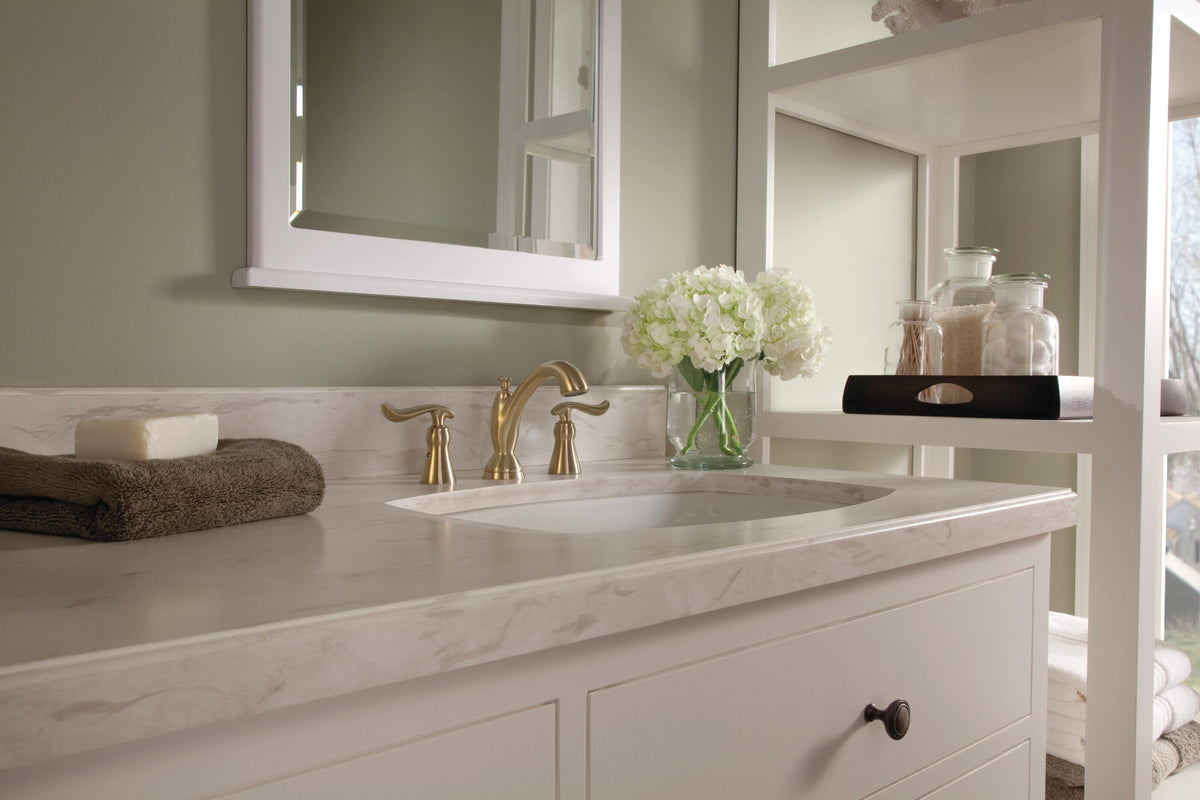Delta Linden Champagne Bronze 2-Handle Widespread WaterSense Bathroom Sink Faucet with Drain