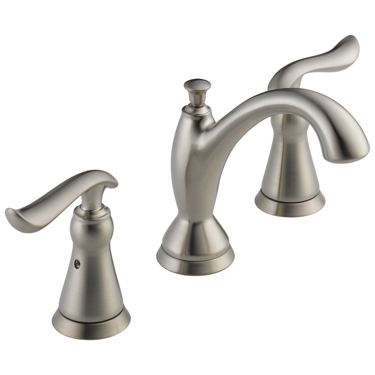 Delta Linden Stainless 2‑Handle Widespread WaterSense Bathroom Sink Faucet with Drain