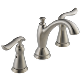 Delta Linden Stainless 2‑Handle Widespread WaterSense Bathroom Sink Faucet with Drain