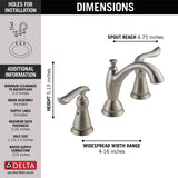 Delta Linden Stainless 2‑Handle Widespread WaterSense Bathroom Sink Faucet with Drain