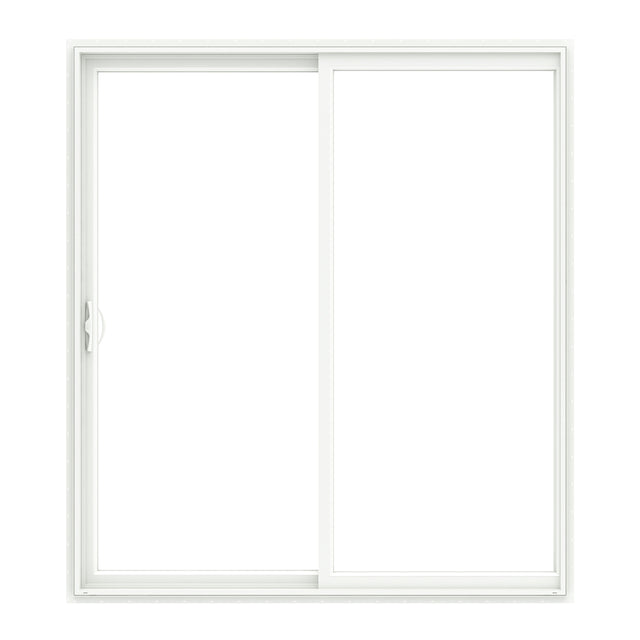 Pella 150 Series 96-in x 80-in x 4-9/16-in Jamb White Vinyl Sliding Universal Double Patio Door with Low-E Argon Glass