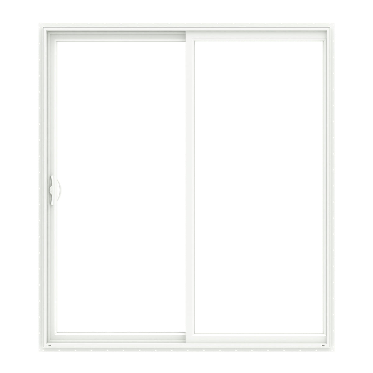 Pella 150 Series West 72-in x 96-in 4-9/16-in Jamb Low‑E Argon White Vinyl Right-Hand Sliding Double Patio Door