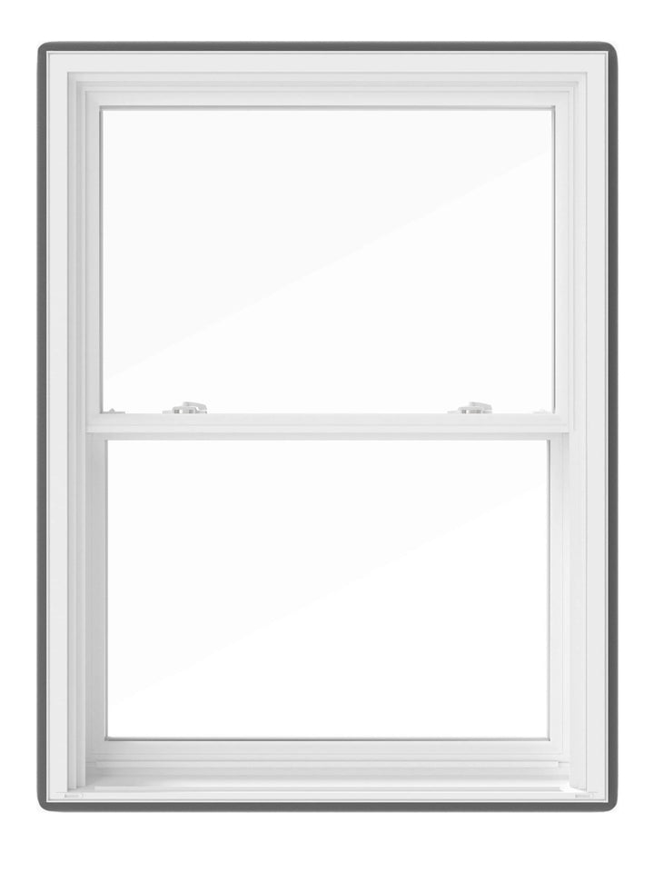 Pella 150 Series Replacement 31-1/2-in x 41-1/2-in White Vinyl Low-E Argon Double Hung Window, Full Screen Included