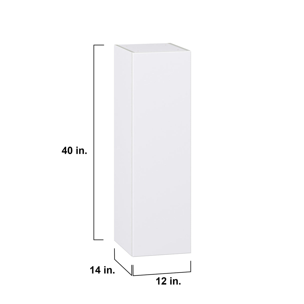Hugo&Borg Lasalle 12-in W x 40-in H x 14-in D Bright White Slab Wall Fully Assembled Cabinet (Flat Panel Slab Door Style)