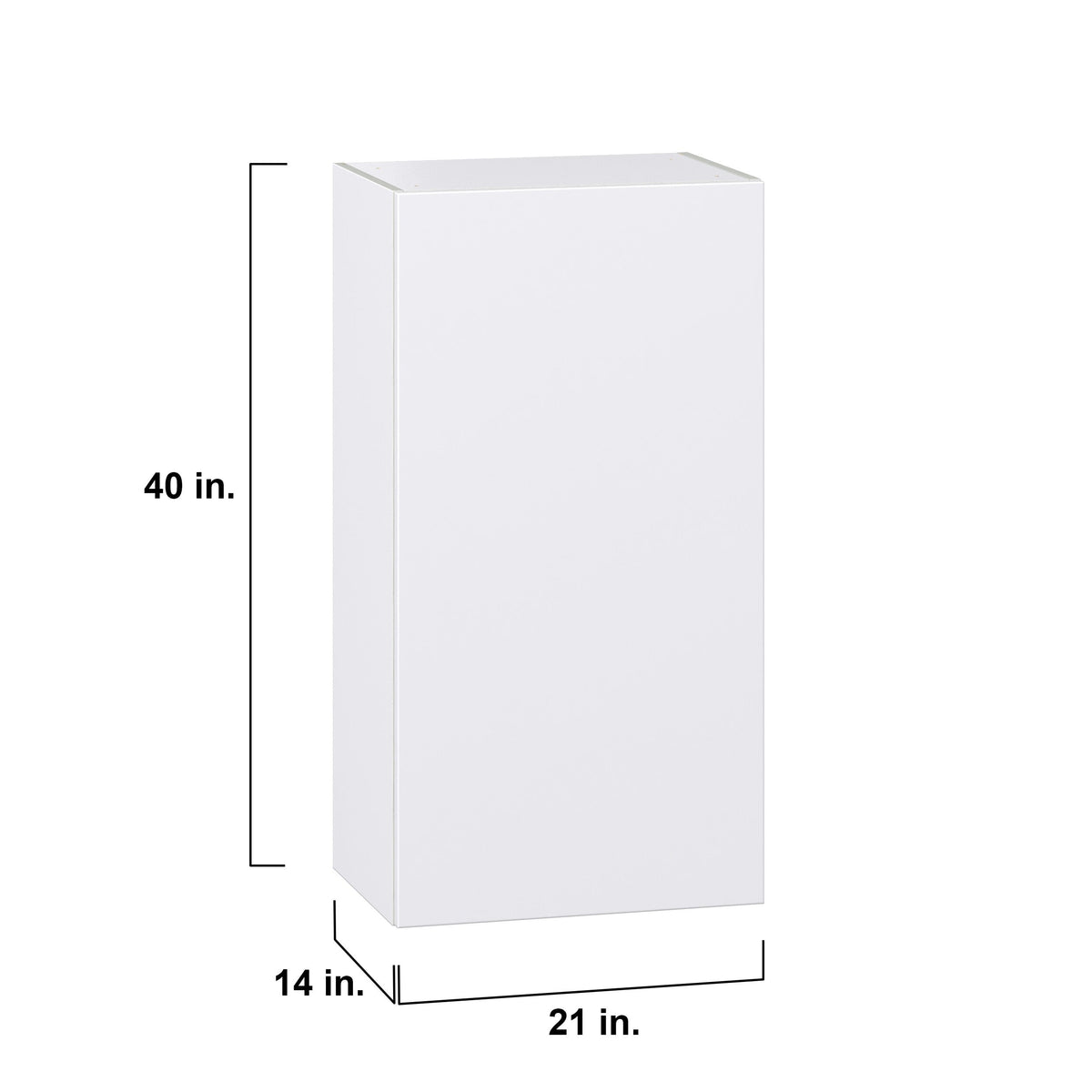 Hugo&Borg Lasalle 21-in W x 40-in H x 14-in D Bright White Slab Wall Fully Assembled Cabinet (Flat Panel Slab Door Style)
