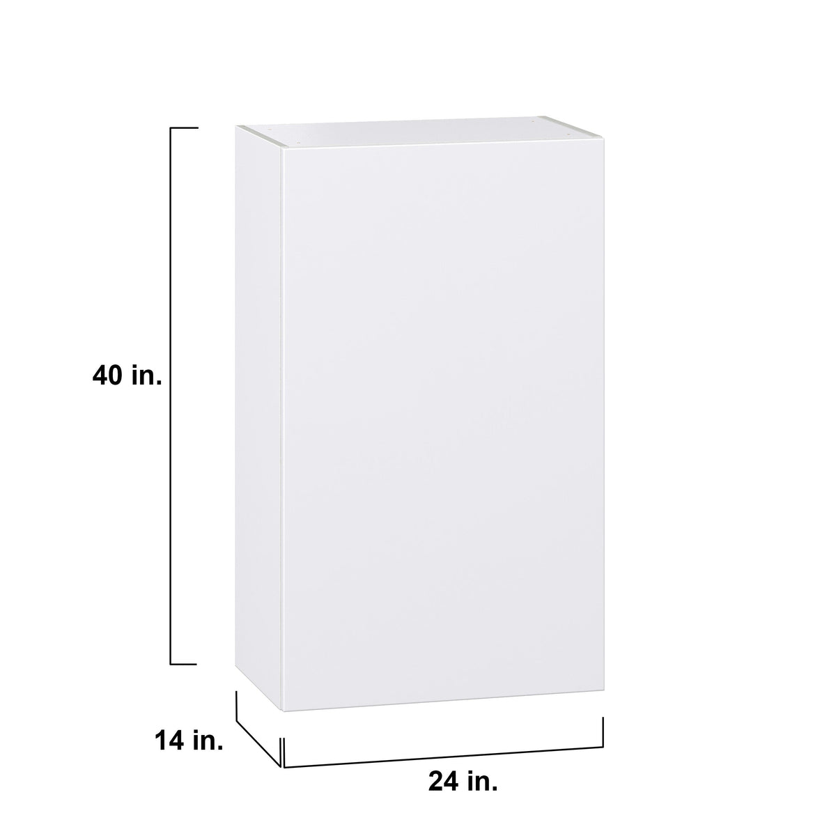 Hugo&Borg Lasalle 24-in W x 40-in H x 14-in D Bright White Slab Wall Fully Assembled Cabinet (Flat Panel Slab Door Style)