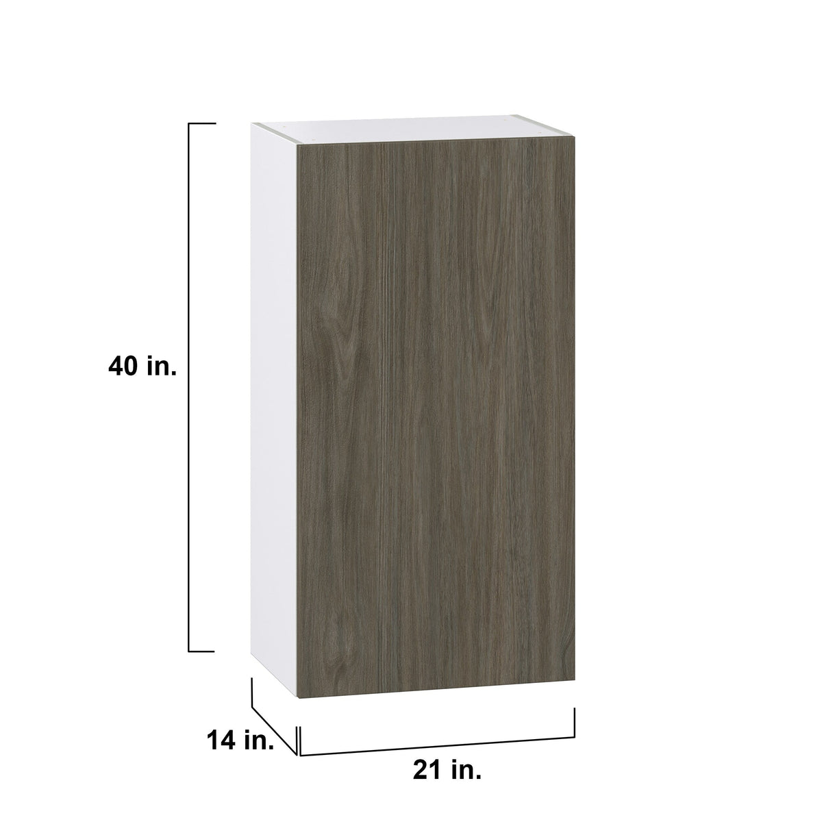 Hugo&Borg Savane 21-in W x 40-in H x 14-in D Textmel Wall Fully Assembled Cabinet (Flat Panel Slab Door Style)