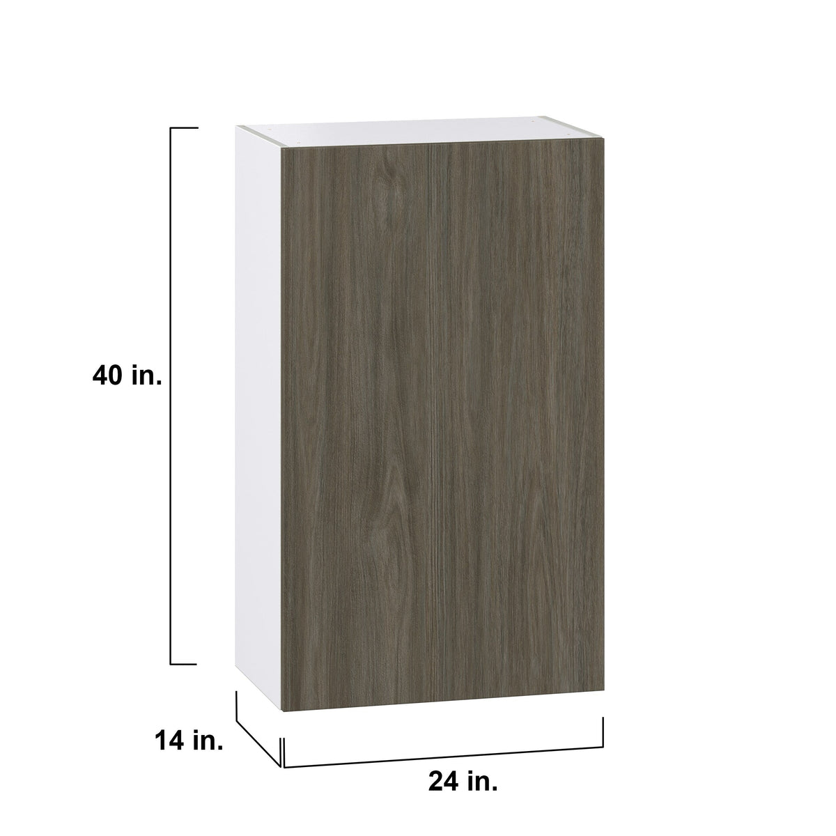 Hugo&Borg Savane 24-in W x 40-in H x 14-in D Textmel Wall Fully Assembled Cabinet (Flat Panel Slab Door Style)