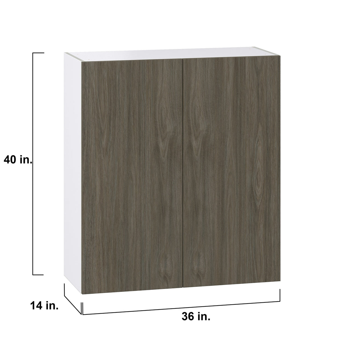 Hugo&Borg Savane 36-in W x 40-in H x 14-in D Textmel Wall Fully Assembled Cabinet (Flat Panel Slab Door Style)