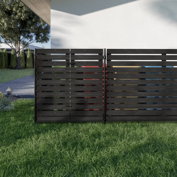 YARDLINK Vista 5-ft H x 2-in W Black Steel Decorative Metal Flat