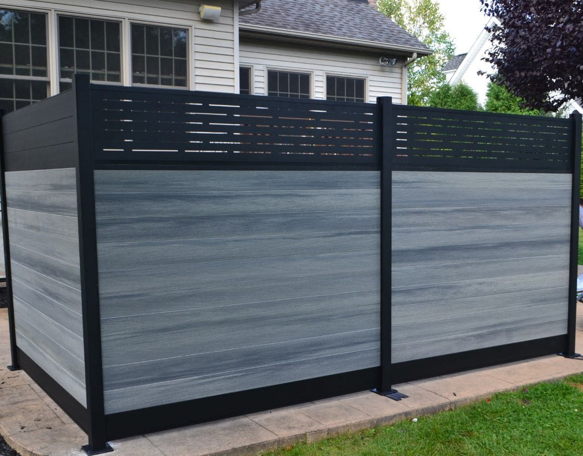 Infinity Euro 1.2-ft H x 6-ft W Black Privacy Aluminum Fence Panel