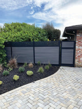 Infinity Euro 1.2-ft H x 6-ft W Black Privacy Aluminum Fence Panel