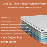 ExBrite Opale 24-in x 30-in Lighted LED Fog Free Surface/Recessed Mount Silver- 30"h- Left Mirrored Soft Close Medicine Cabinet with Outlet