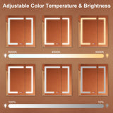 ExBrite Opale 28-in x 30-in Lighted LED Fog Free Surface/Recessed Mount Silver- 30"h Mirrored Soft Close Medicine Cabinet with Outlet