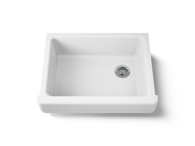 KOHLER Whitehaven Farmhouse Apron Front Self-Trimming Cast Iron 30 in. Single Bowl Kitchen Sink in White