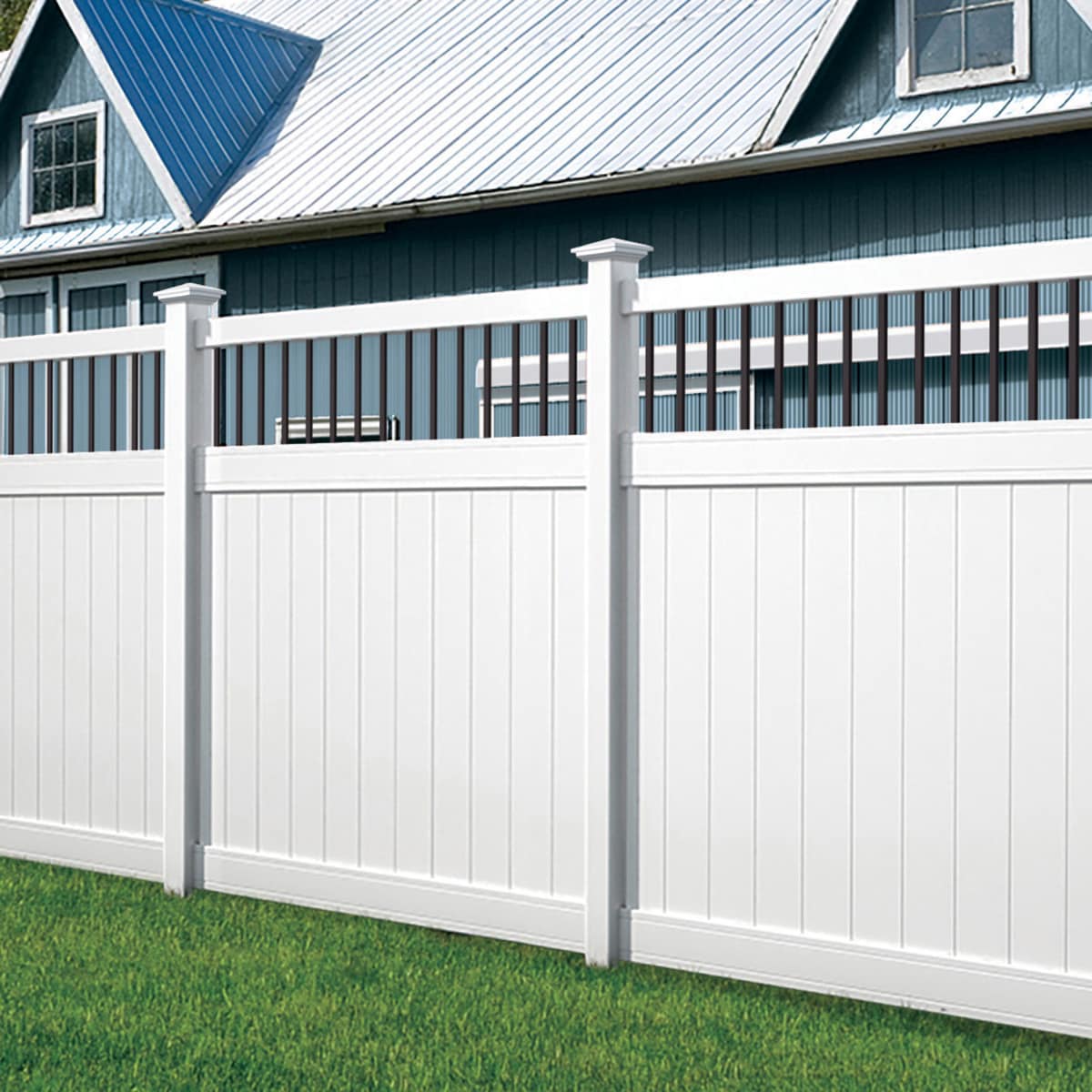 Outdoor Essentials Lakewood 6-ft H x 6-ft W White Privacy Vinyl