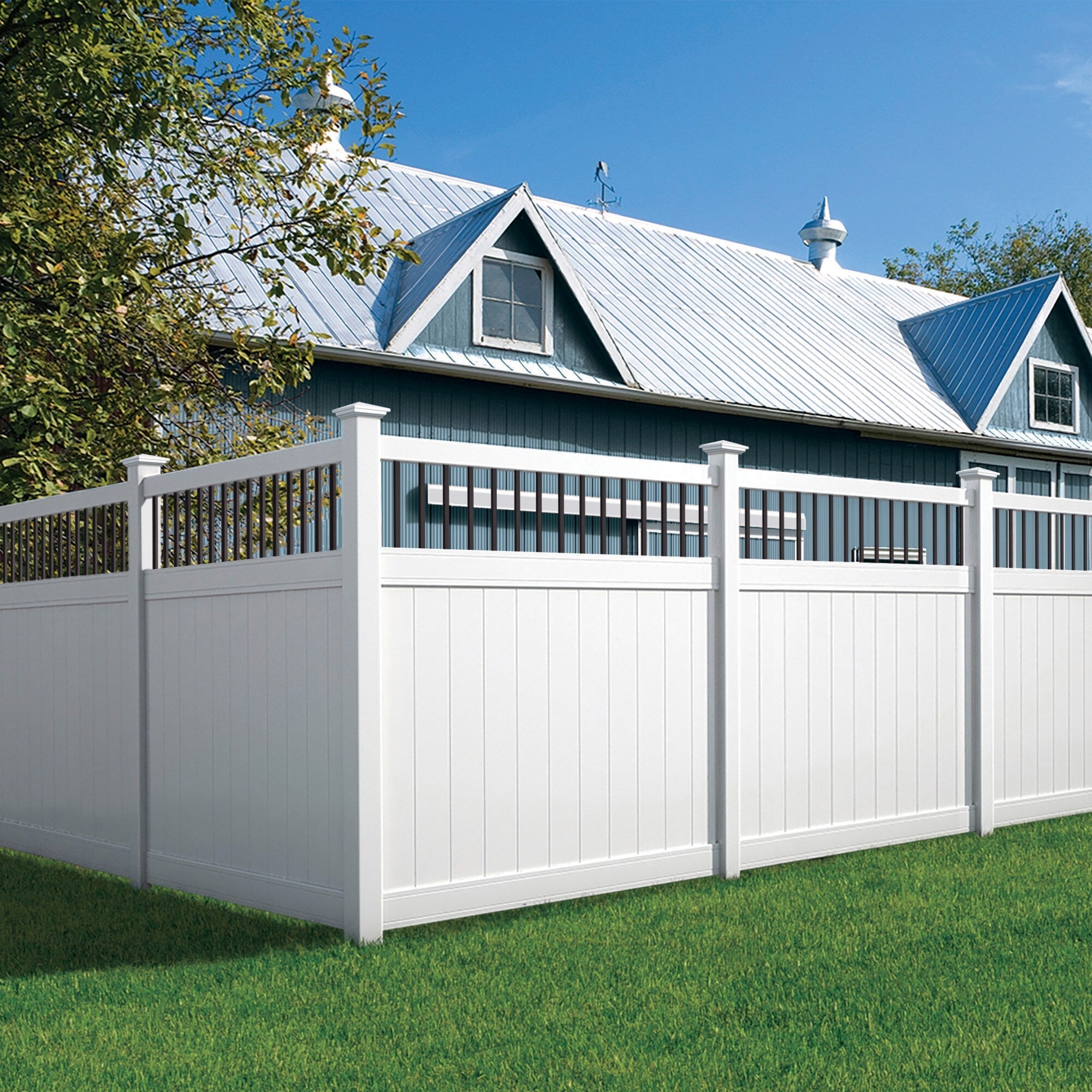 Outdoor Essentials Lakewood 6-ft H x 6-ft W White Privacy Vinyl