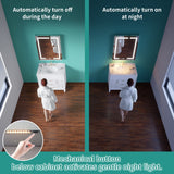 ExBrite Ethos 36-in x 36-in Lighted LED Fog Free Surface/Recessed Mount Silver Mirrored Soft Close Medicine Cabinet with Outlet