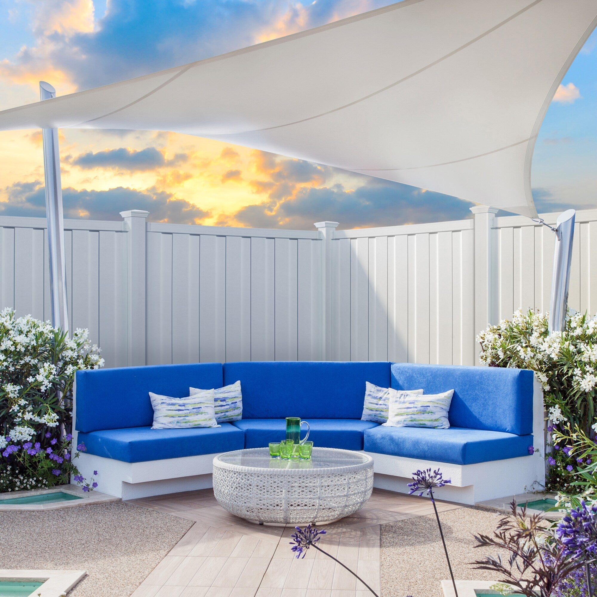 Outdoor Essentials Northport 6-ft H x 6-ft W White Privacy Vinyl