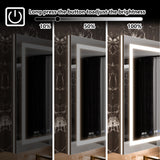WELLFOR V11 24-in x 36-in Lighted LED Fog Free Surface/Recessed Mount Silver Mirrored Soft Close Medicine Cabinet with Outlet