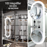 WELLFOR V11 24-in x 36-in Lighted LED Fog Free Surface/Recessed Mount Silver Mirrored Soft Close Medicine Cabinet with Outlet