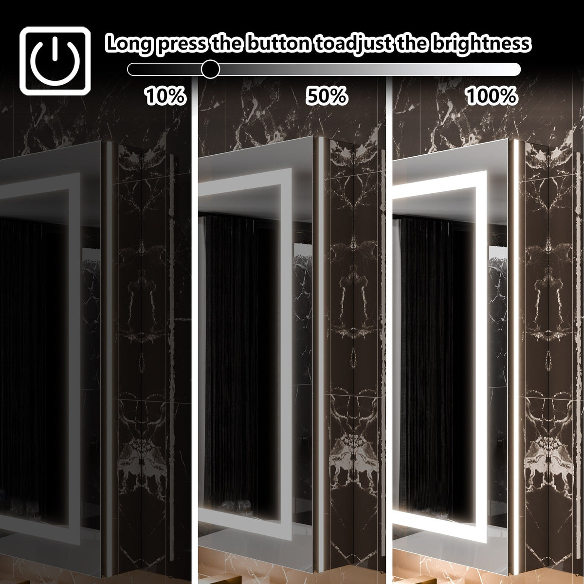 WELLFOR V11 60-in x 36-in Lighted LED Fog Free Surface/Recessed Mount Silver Mirrored Soft Close Medicine Cabinet with Outlet