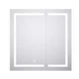 WELLFOR V11 36-in x 36-in Lighted LED Fog Free Surface/Recessed Mount Silver Mirrored Soft Close Medicine Cabinet with Outlet