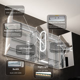 WELLFOR V11 60-in x 36-in Lighted LED Fog Free Surface/Recessed Mount Silver Mirrored Soft Close Medicine Cabinet with Outlet