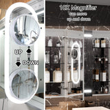 WELLFOR V11 60-in x 36-in Lighted LED Fog Free Surface/Recessed Mount Silver Mirrored Soft Close Medicine Cabinet with Outlet
