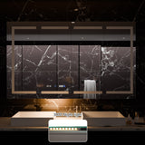 WELLFOR V11 60-in x 36-in Lighted LED Fog Free Surface/Recessed Mount Silver Mirrored Soft Close Medicine Cabinet with Outlet
