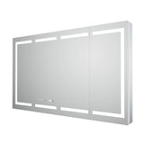 WELLFOR V11 60-in x 36-in Lighted LED Fog Free Surface/Recessed Mount Silver Mirrored Soft Close Medicine Cabinet with Outlet