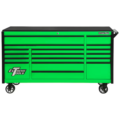 Extreme Tools DX Series 72-in W x 42.75-in H 17-Drawer Steel Rolling Tool Cabinet (Green)