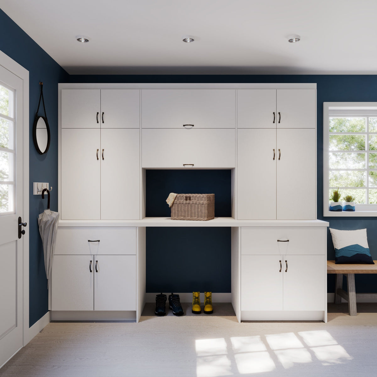 Hugo&Borg Lasalle 21-in W x 40-in H x 14-in D Bright White Slab Wall Fully Assembled Cabinet (Flat Panel Slab Door Style)