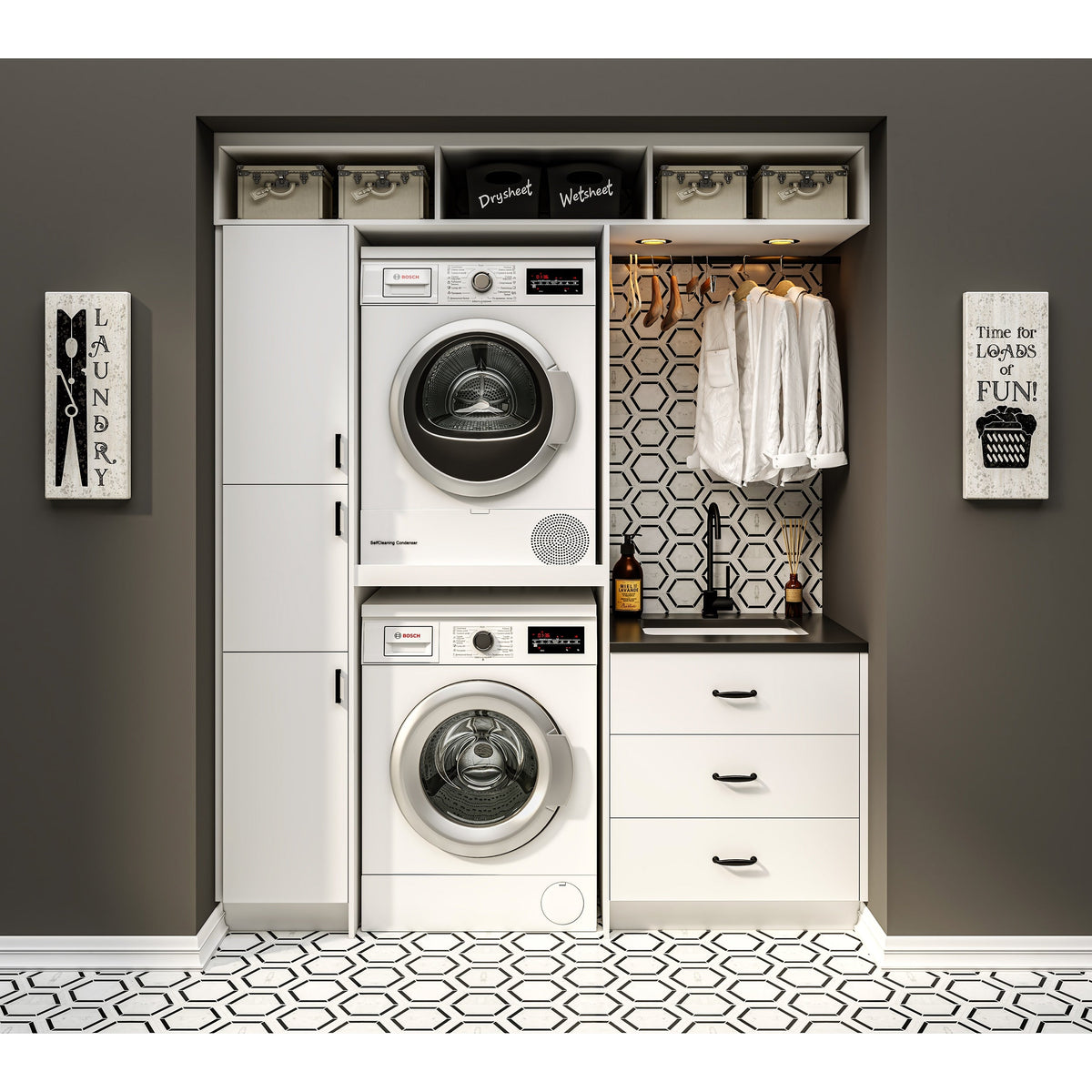 Hugo&Borg Lasalle 21-in W x 40-in H x 14-in D Bright White Slab Wall Fully Assembled Cabinet (Flat Panel Slab Door Style)