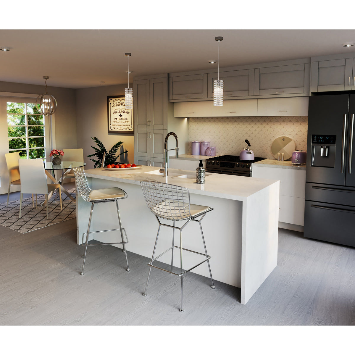 Hugo&Borg Lasalle 9-in W x 34.5-in H x 14-in D Bright White Slab Base Fully Assembled Cabinet (Flat Panel Slab Door Style)