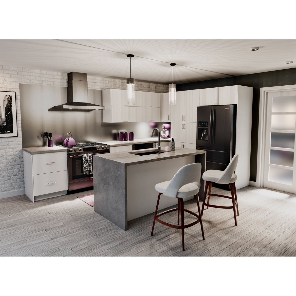Hugo&Borg Lasalle 12-in W x 35-in H x 14-in D Bright White Slab Wall Fully Assembled Cabinet (Flat Panel Slab Door Style)