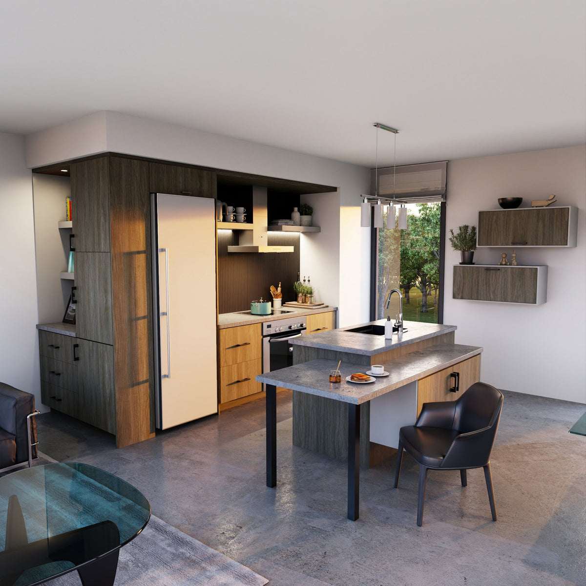 Hugo&Borg Savane 24-in W x 34.5-in H x 24-in D Textmel Base Fully Assembled Cabinet (Flat Panel Slab Door Style)