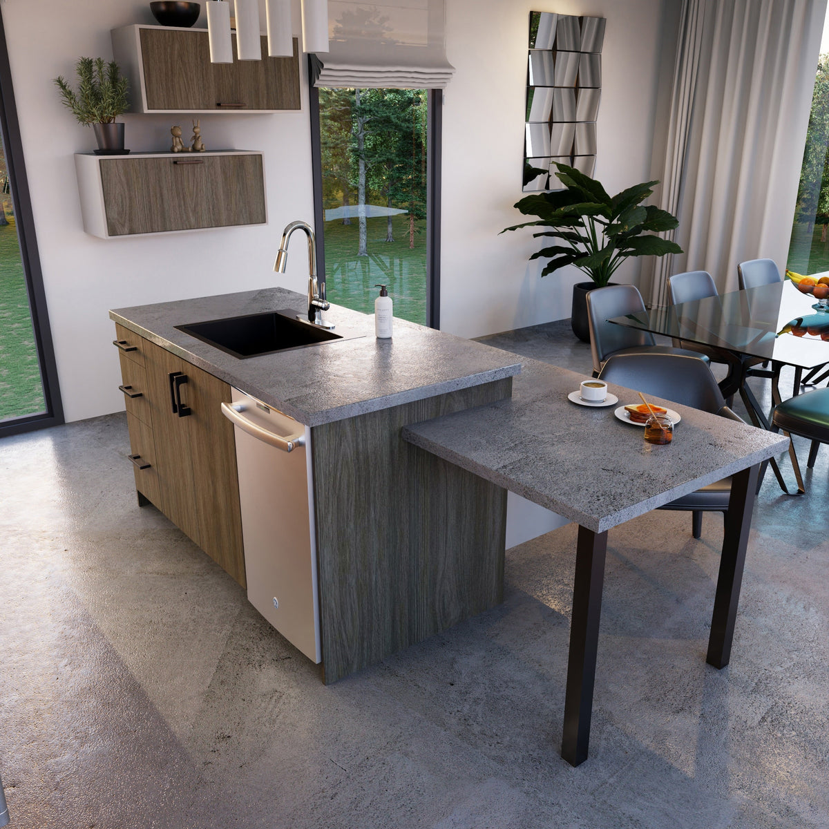 Hugo&Borg Savane 24-in W x 34.5-in H x 14-in D Textmel Base Fully Assembled Cabinet (Flat Panel Slab Door Style)
